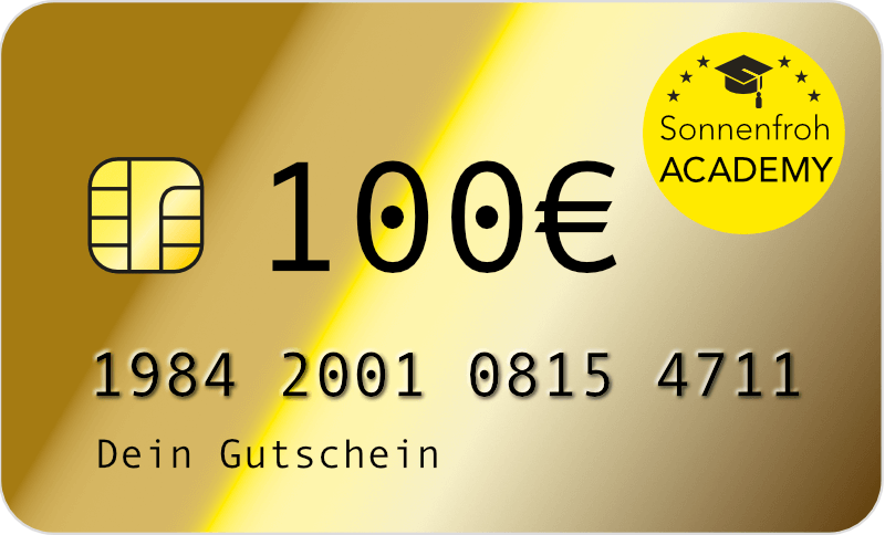 Persönlicher Gutschein 100 Euro – Sonnenfroh Werbeagentur