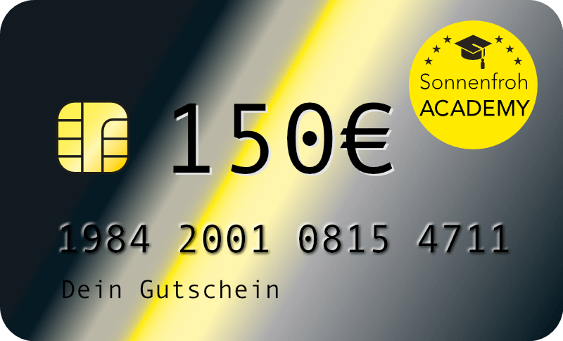 ﻿Persönlicher Gutschein 150 Euro – Sonnenfroh Werbeagentur